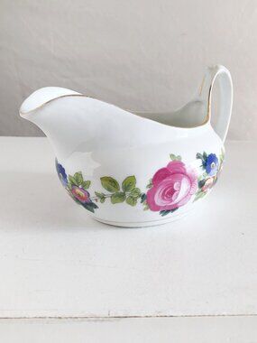 Antique Cottagecore Floral Creamer Pot